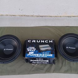 Set Of Two, New, Premium 15" 2200w Speakers - Subwoofers & Amplifier 
