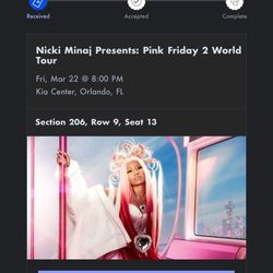 Nicki Concert Ticket Orlando 