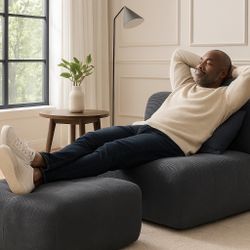 Chaise Lounge Chair with Ottoman