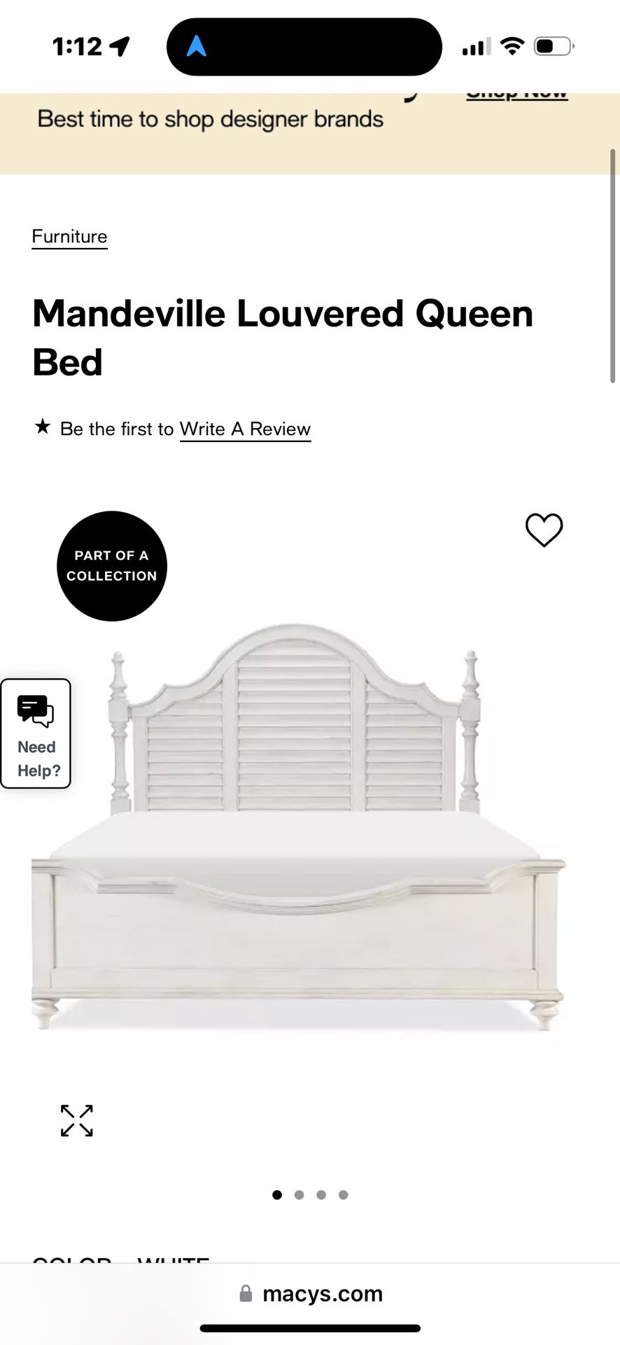 4 piece bedroom set brand new still in the box from Macy’s