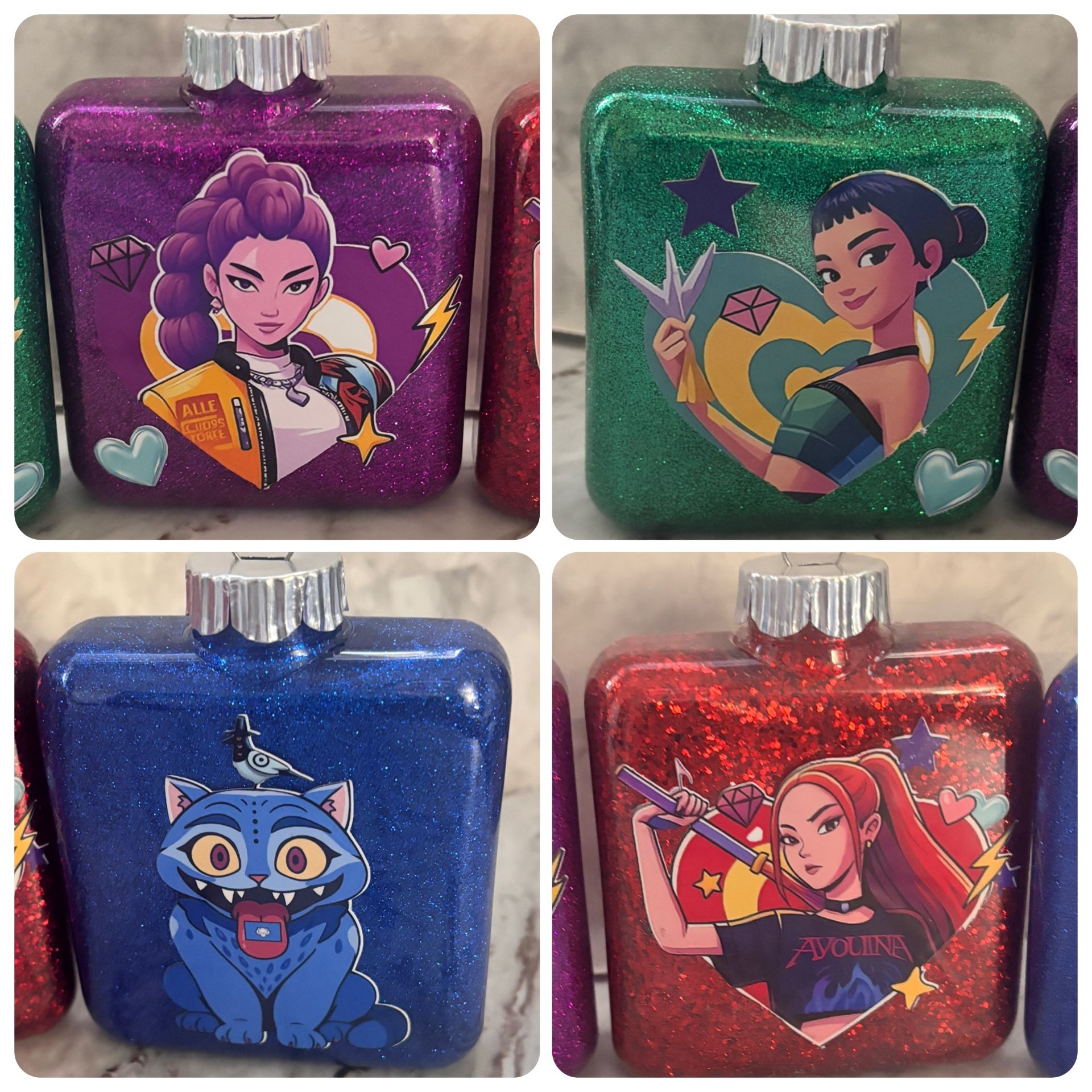 Set of 4 Kpop Huntrix Ornaments 