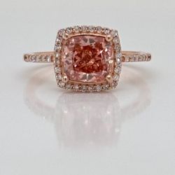 14k Pink Diamond Ring IGI Certified 