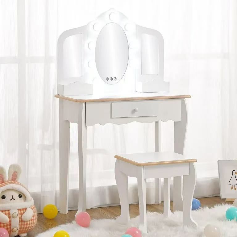 2024 New Kids' Vanity Set with 3 Mirrors and Light