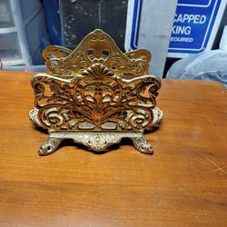 Gold Brass Vintage Letter Holder 