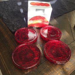 Shannon Dublin Crystal Red Coasters Set of 8