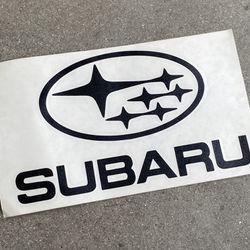 SUBARU BLACK 4 X 6 VINYL DECAL $8