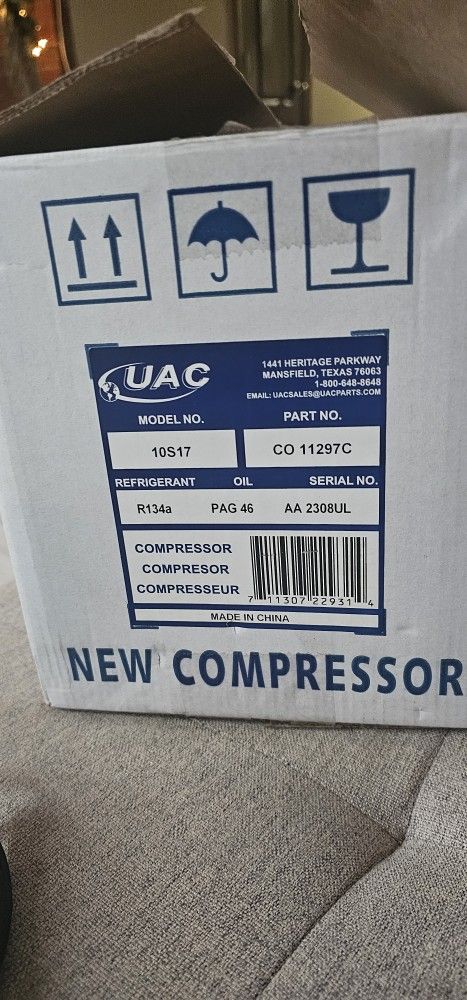 A/C Compressor Compressor Universal Aire Acondicionado
Model 10S17
CO 11297C R134a PAG46 AA 23008UL