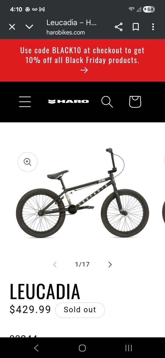 Haro Leucadia DLX Bmx Bike Frame Matte Black