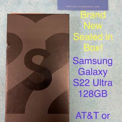 Samsung Galaxy S22 Ultra AT&T or Cricket 128GB