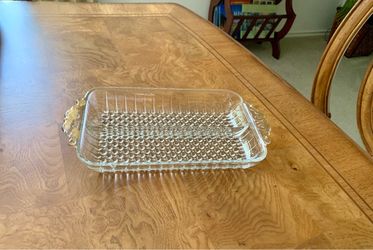 Vintage “Hobnail and Ray” Glass Divided Relish Tray