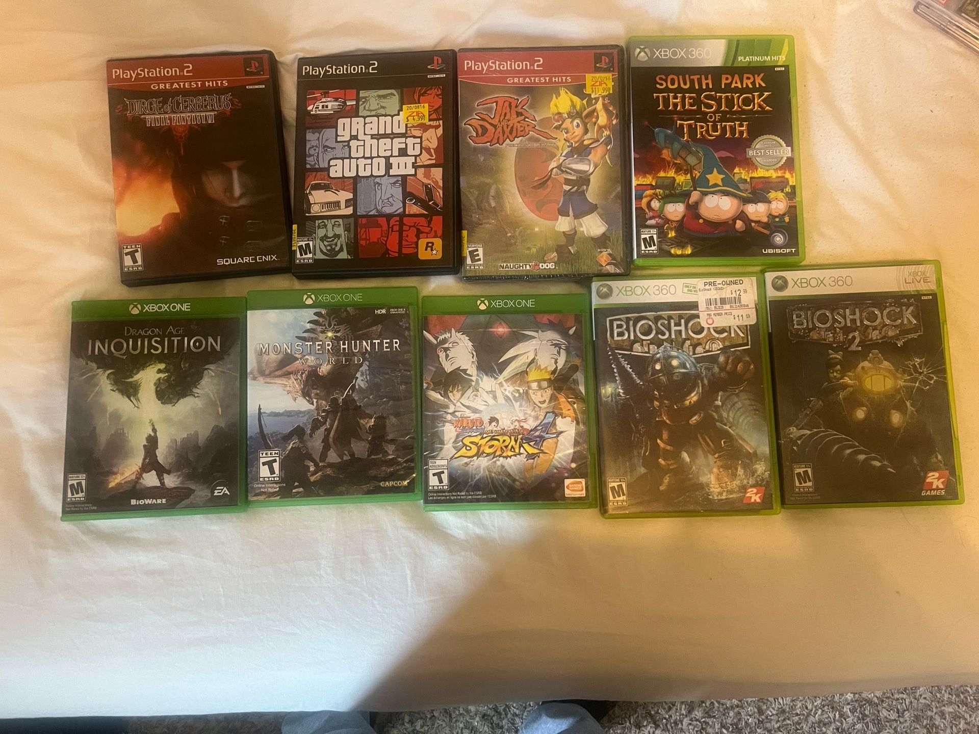 Xbox One, 360, And Ps2 Games