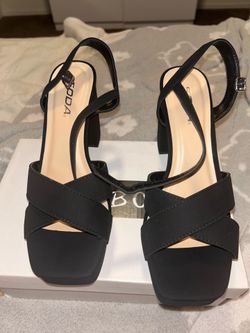 Black Soda Block Heels (NEW)