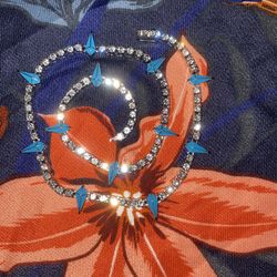 Blue and Silver Crystal Necklace