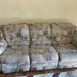 Fabric Recliner Sofa and Love Seat.
