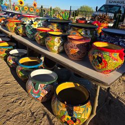 🌺Elegant Garden Decor🌻talavera & Terracotta Pots🐦Metal Art Imports 🌵