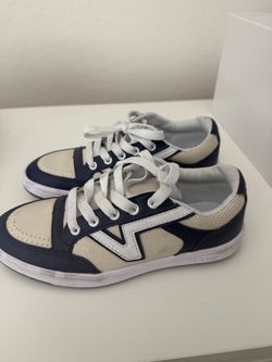 Vans low sneaker cream and navy blue