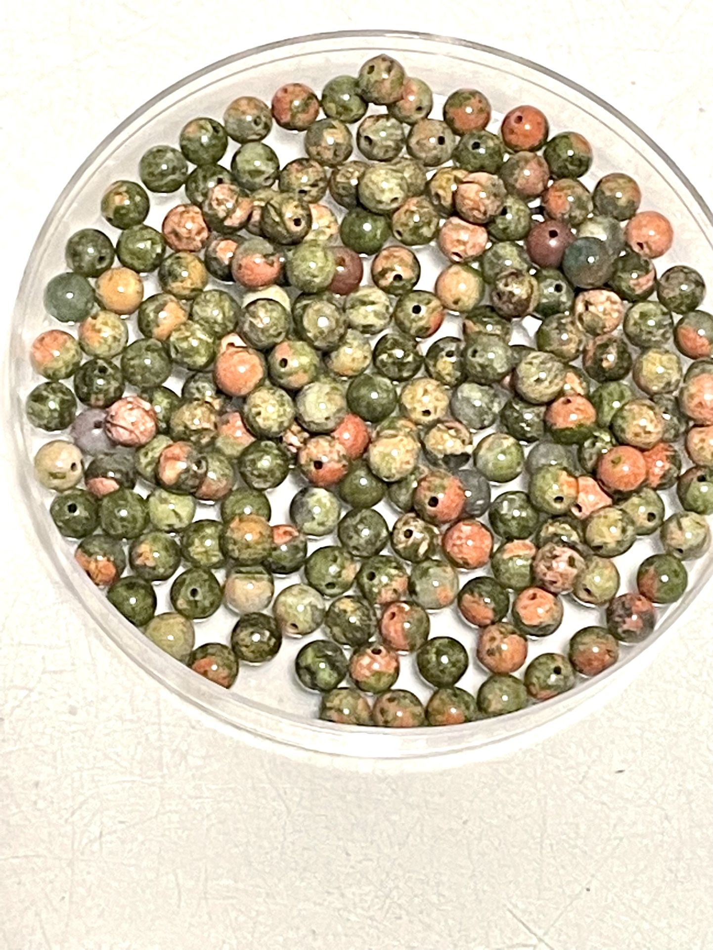 Lot Of 44 Unakite Beads. 242