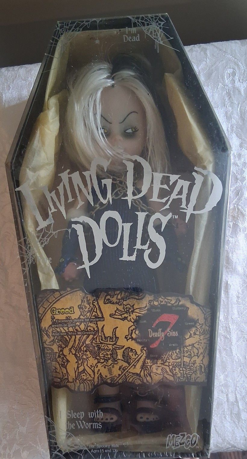 LLD LIVING DEAD DOLLS * GREED 7 DEADLY SINS * MEZCO * SEALED