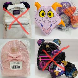 $250 Each ❤️ Disney Figment Pink Millennial Sequins Loungefly Mini Backpack & Crossbody  