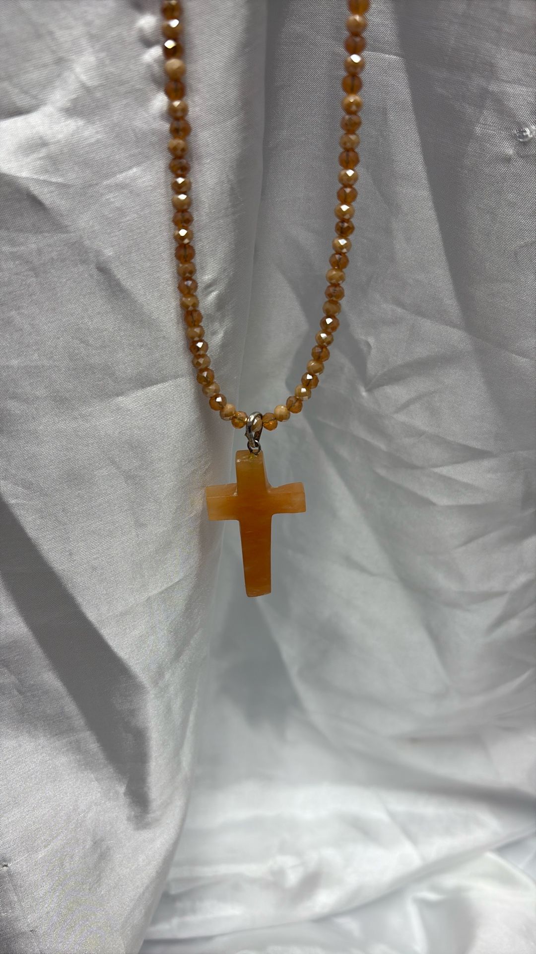 Crystal Necklace With Agate Gemstone Pendant