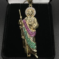 San Judas, Red/Green CZ 9.9G 14k