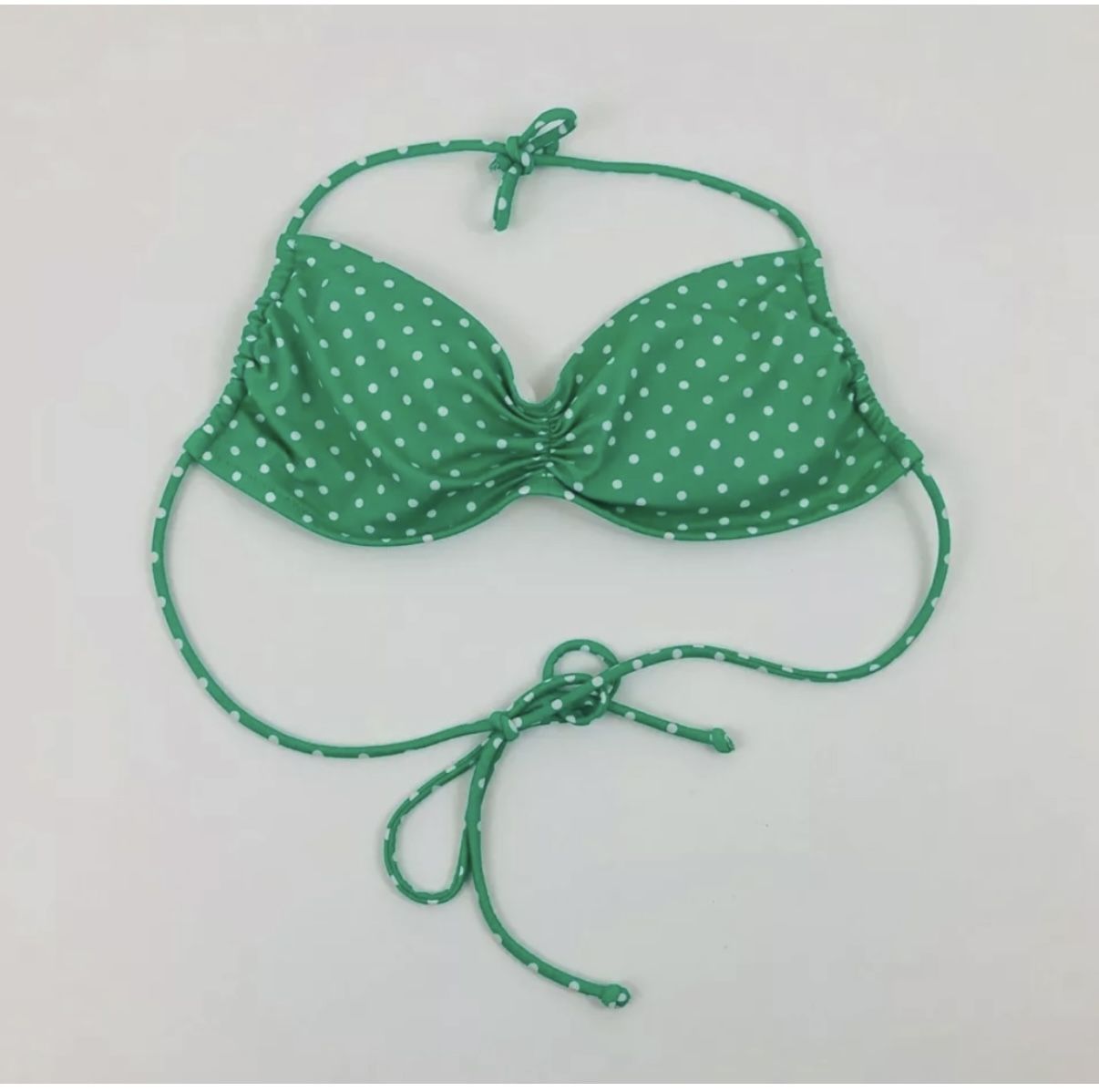 Victoria Secret Swim bikini top - dotted white & green