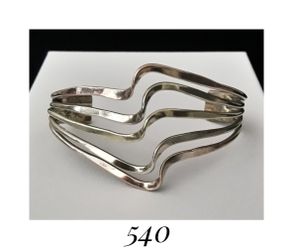 8" Handcrafted Tri-metal Sterling Silver, Copper, Brass Twisted Wire Cuff Bracelet