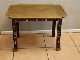 Baker Furniture Brass Top Chinoiserie Cocktail Table