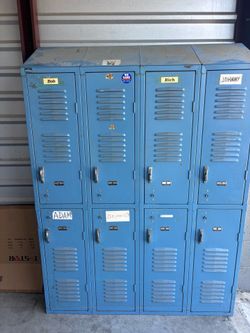 Blue Metal School Lockers Set of 8