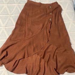 Brown High To Low Medium Skirt 