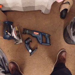Ryobi Reciprocating Saw, Circular Saw And Flood Light Flashlight (FL1800)