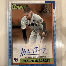 2025 Topps Series 1 #90A-HB Hayden Birdsong 1990 Design Rookie Auto RC /50