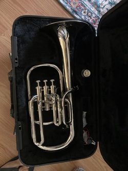 Alto Horn Charcheta E F Durand silver Brass instrument with case