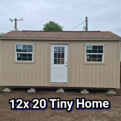 12x20 GABLE perfect for Tiny home includes: 1 house door,2windows and 2 free shelves