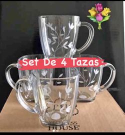 Tazas Para Café Set De 4 Especial Solo $45.00 Cristal Heritage De