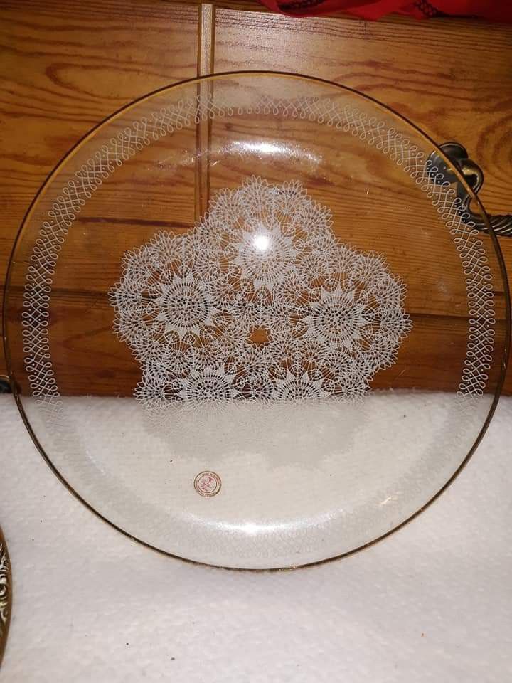 Beautiful Vintage Glass Serving Tray