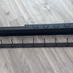 Black Wall Mounted Coat Rack with Cubbies – Entryway Organizer