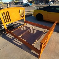 Decor Craft Wood Queen Size Bed Frame Only.