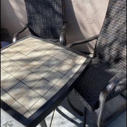 Outdoor Patio Table And Two Chair Set