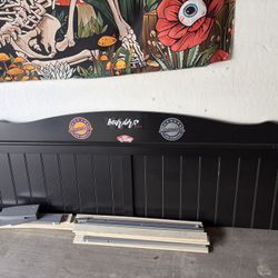 Black TWIN bed frame (has cool stickers on it)