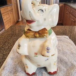 Shawnee Pottery “Lucky” Elephant Cookie Jar – 1940s