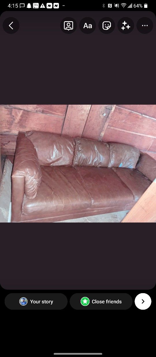 Real Leather 7ft couch