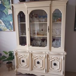 Vintage Distressed China Cabinet