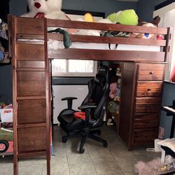 Cherry Brown Loft Bed 