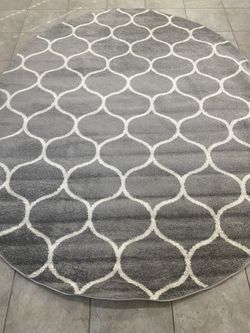Trellis Pattern 8x10 Oval Area Rug 