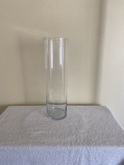 Tall Clear Glass Cylinder Vase