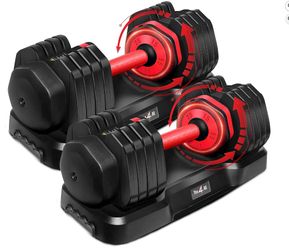 110 lbs Adjustable Dumbbell Set with Trays - A Pair of 55lbs Selectorized