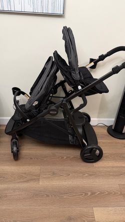 Graco Ready2Grow 2.0 Double Stroller, Rafa 2 Stroller Seats, Bench Seat & Standing Platform; Accepts 2 Graco Infant Car Seats, Compact Fold