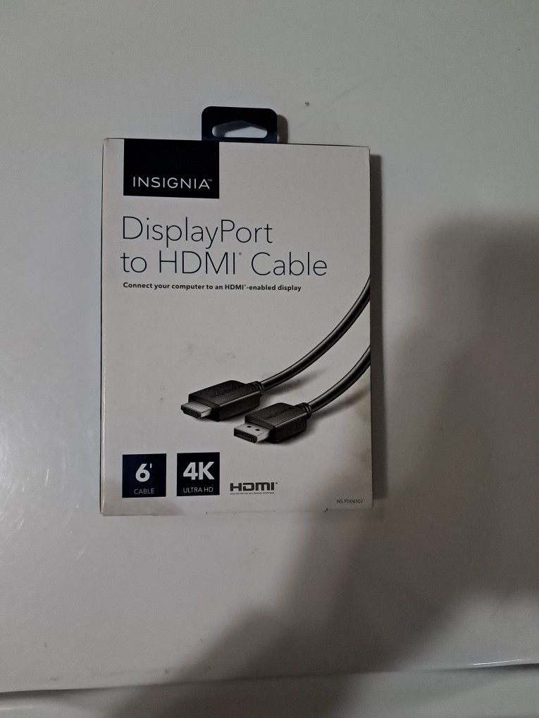Display Port To HDMI cable (New)