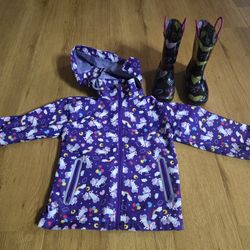 Girls Rain Jacket And Boots